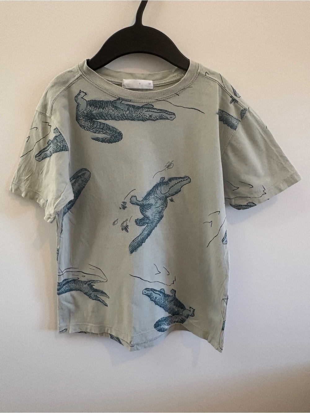 Zara Light Sage Alligator Print Tee